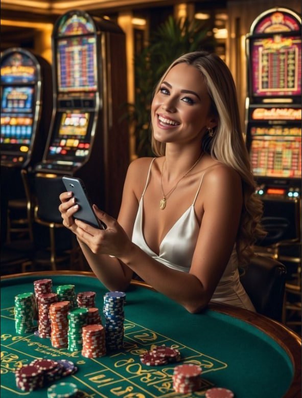 Tampilan permainan slot online dengan tema neon dan grafis modern